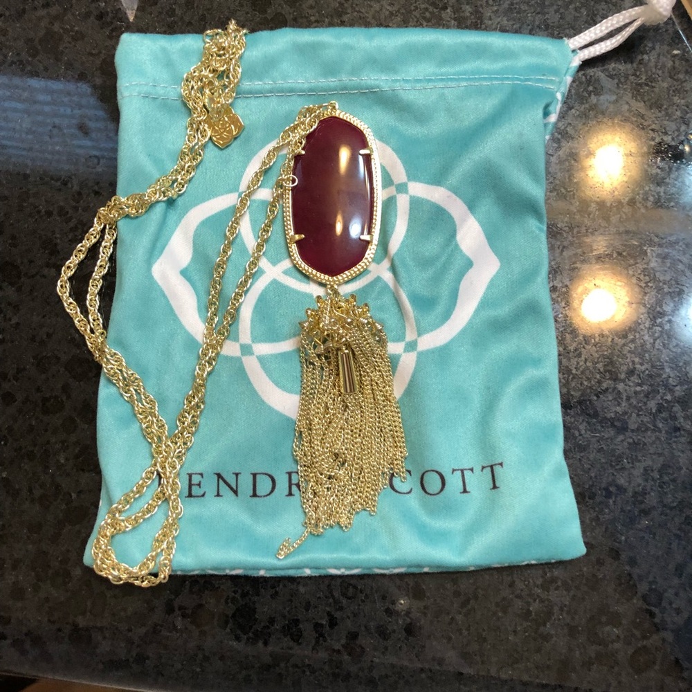 Kendra Scott Rayne Gold Maroon